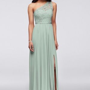 NWT David’s Bridal bridesmaid down in dusty sage